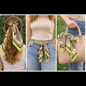Garage Green and Brown Patterned Scarf